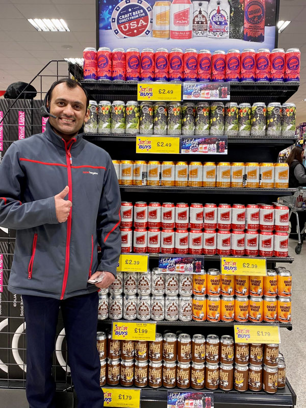 american craft beer on display in UK retailer