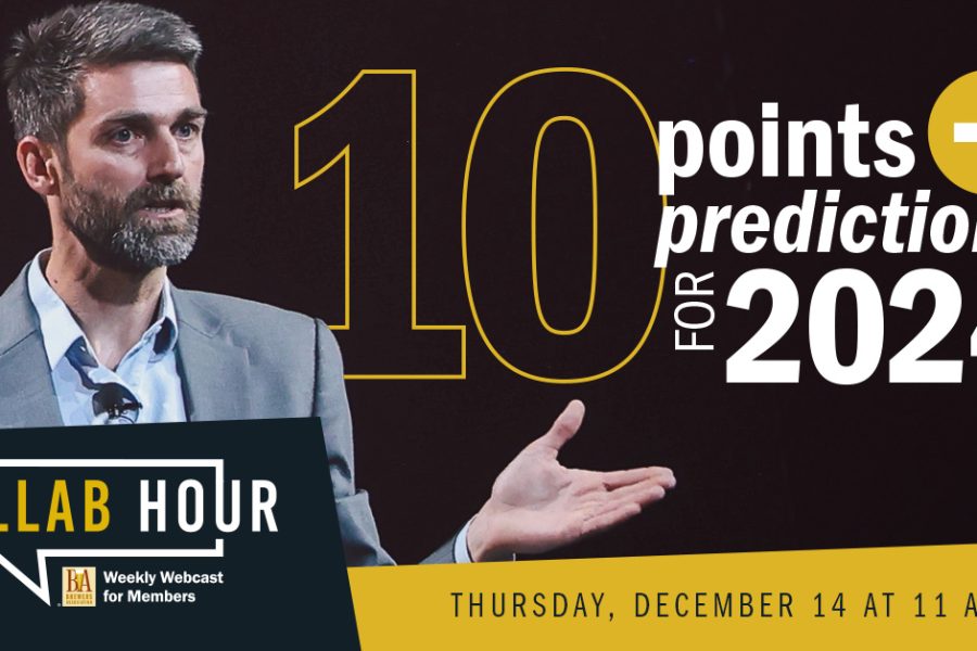 10 points and predictions for 2024 collab hour webinar cover with photo of bart watson