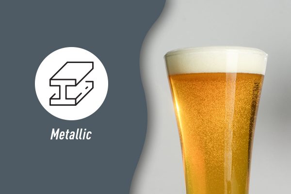 metallic icon with pilsner beer