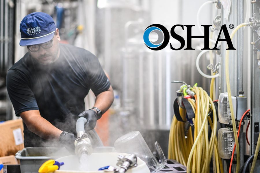 steam in brewhouse with osha logo