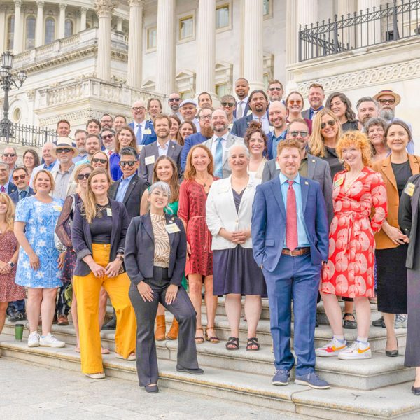 ba 2025 hill climb attendees standing in group on capitol steps