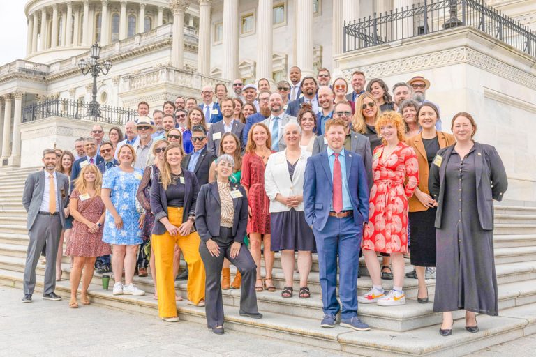 ba 2025 hill climb attendees standing in group on capitol steps