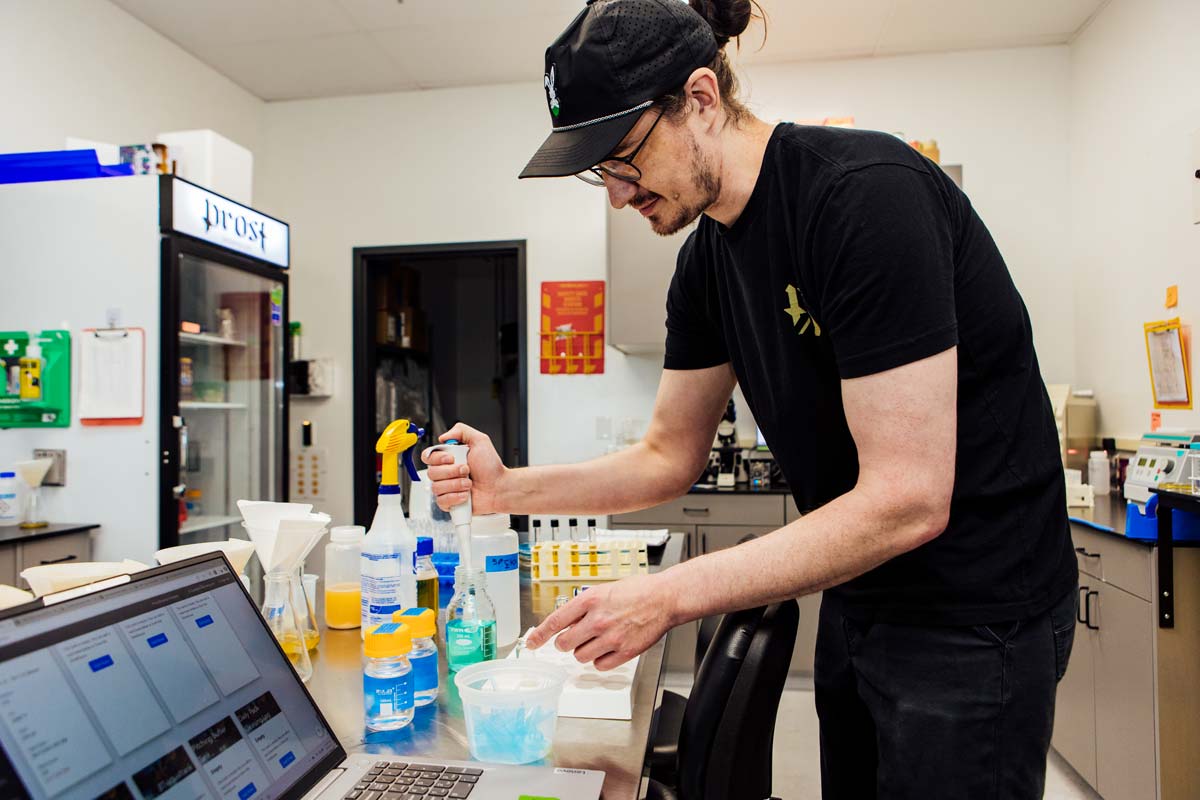 Brewer in brewery lab