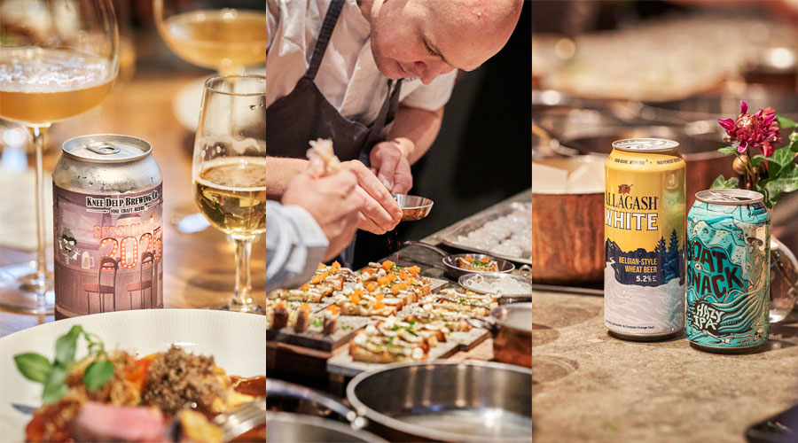 Beers and food at Sweden pairing media dinner