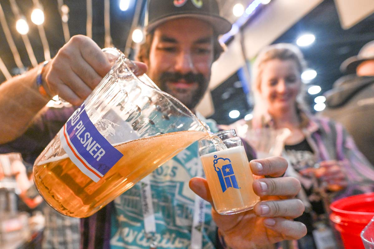 Beer poured into a tasting glass at the 2025 Great American Beer Festival