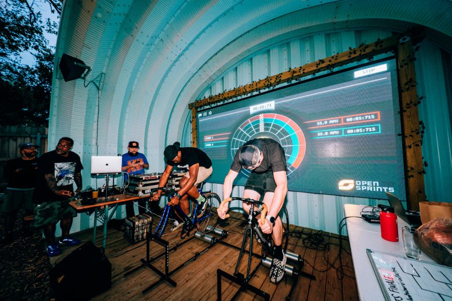 cycling game at a taproom