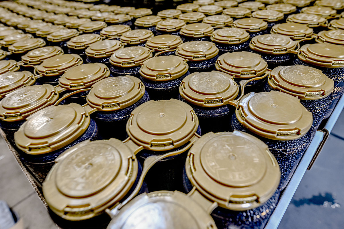 Plastic 4 pack holders on craft beer.