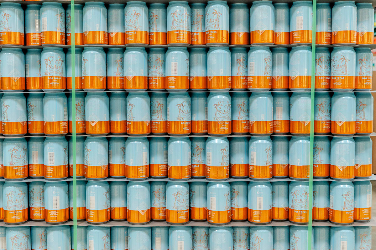 Beer cans awaiting to be filled.