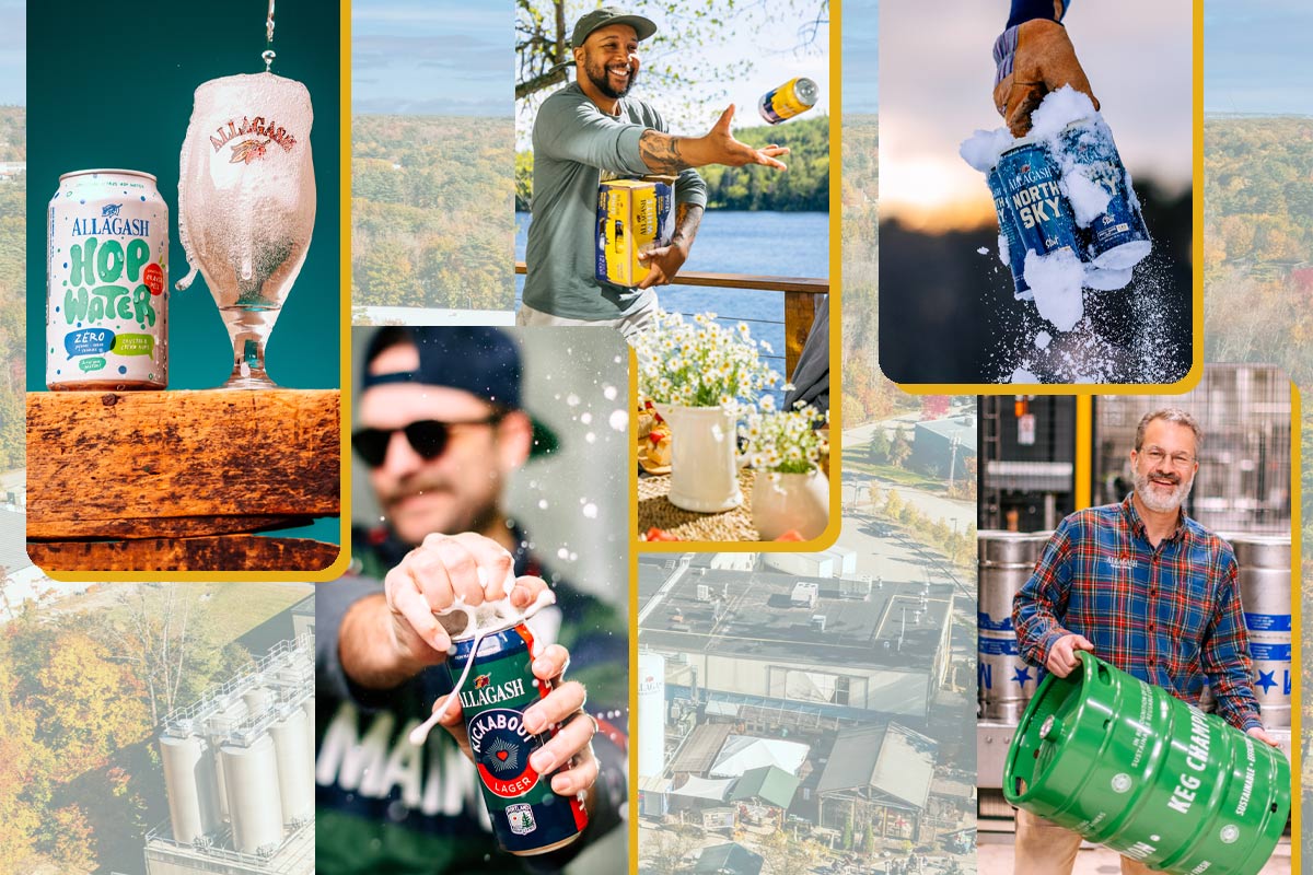 A collage of photos from Allagash Brewing