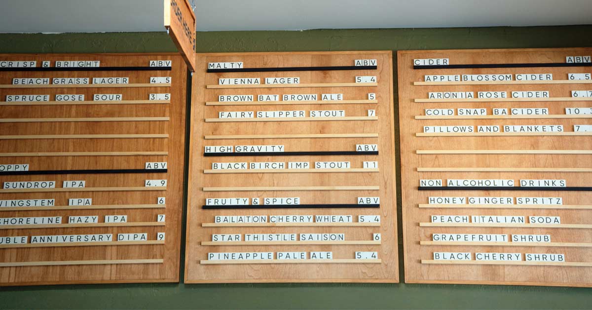 Elder Piper Beer and Cider Taproom Menu