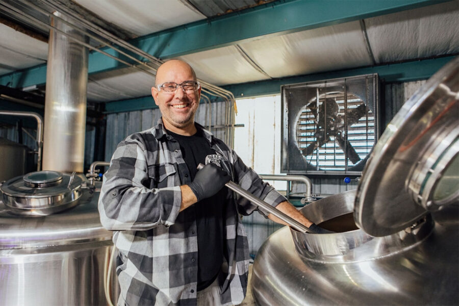 craft brewer brewing beer, cool as a cucumber