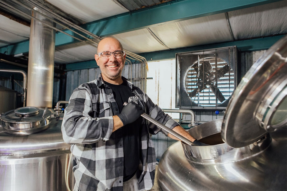 craft brewer brewing beer, cool as a cucumber