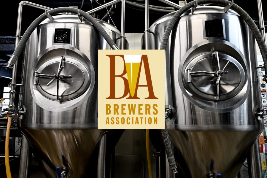 Beer fermenters in a craft brewery