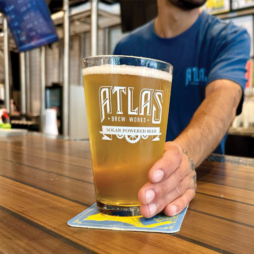 Atlas Brew Works beer served